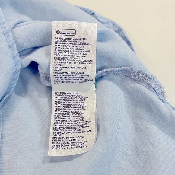 H&M Lightweight Chambray Blouse, Baby Blue,  Size 0 - Picture 10 of 10